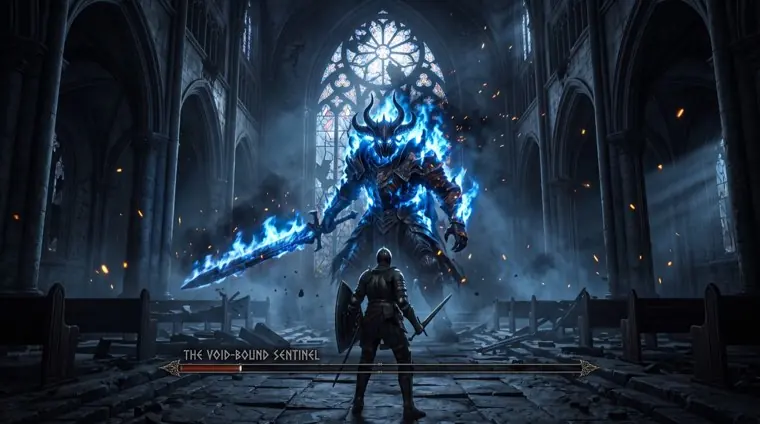 An armored boss with a sliver of health left